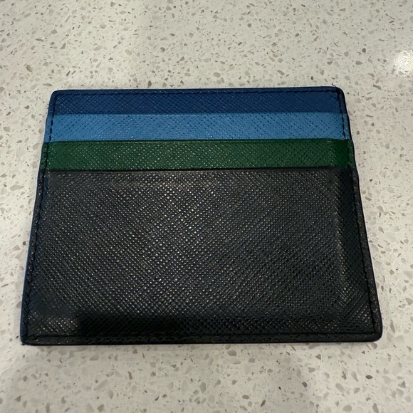 Prada card holder with blue and green gradient Saffiano leather - Picture 2 of 3